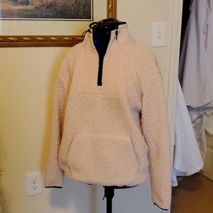 Victoria's secret pink sherpa quarter zip fleece.